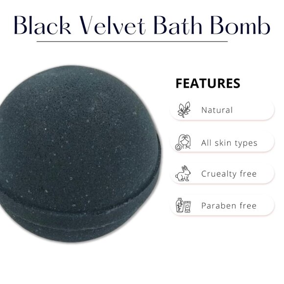 Handmade Black Velvet Bath Bomb - Picture 2 of 5
